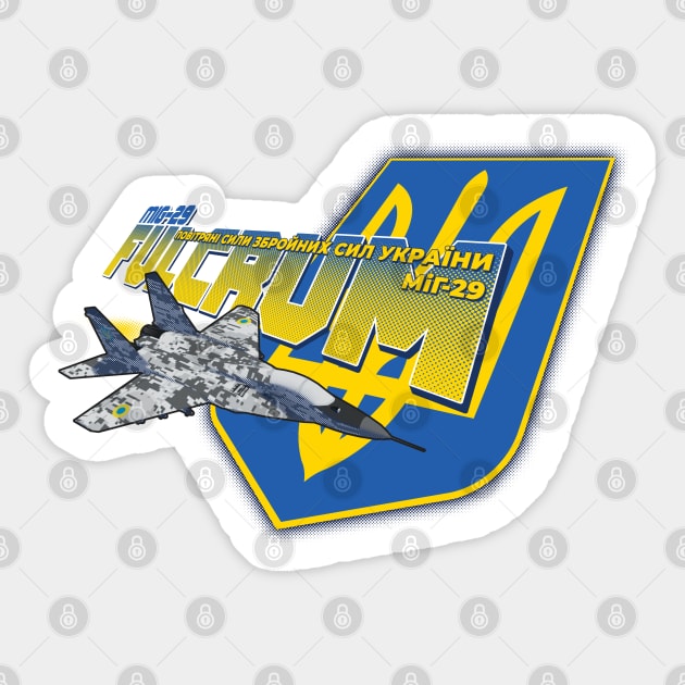 Ukraine Air Force - MiG-29 Sticker by patrickkingart